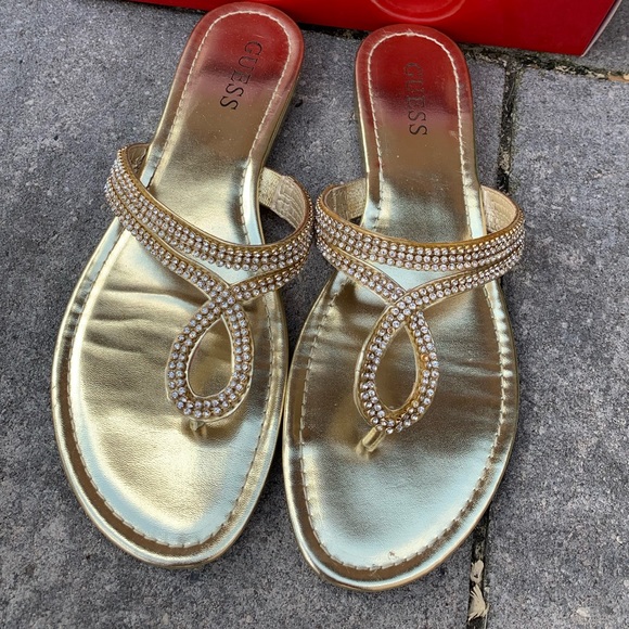 Guess Gold Sandals Women’s Size 9 - Picture 2 of 4